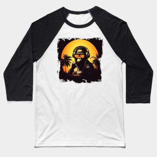 Cool summer monkey ape dj design Baseball T-Shirt